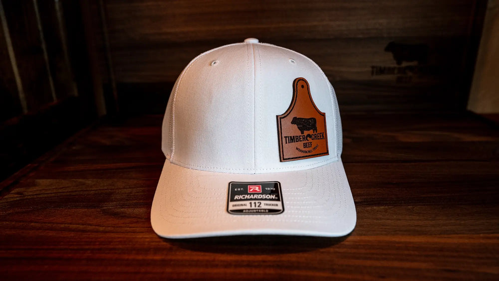 Richardson 112 Truckers Hat - White/White Leather Patch