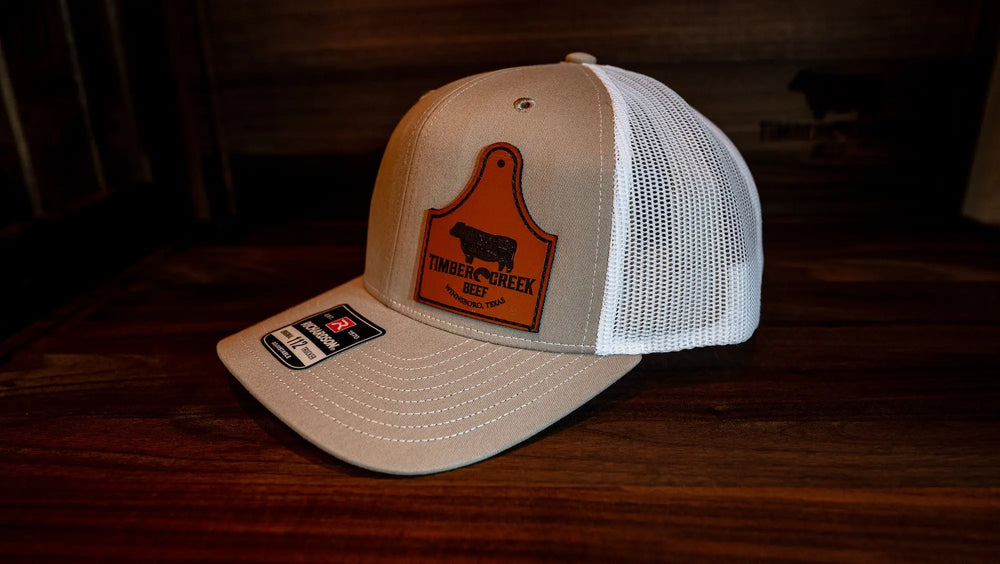 Richardson 112 Truckers Hat - Khaki/White Leather Patch