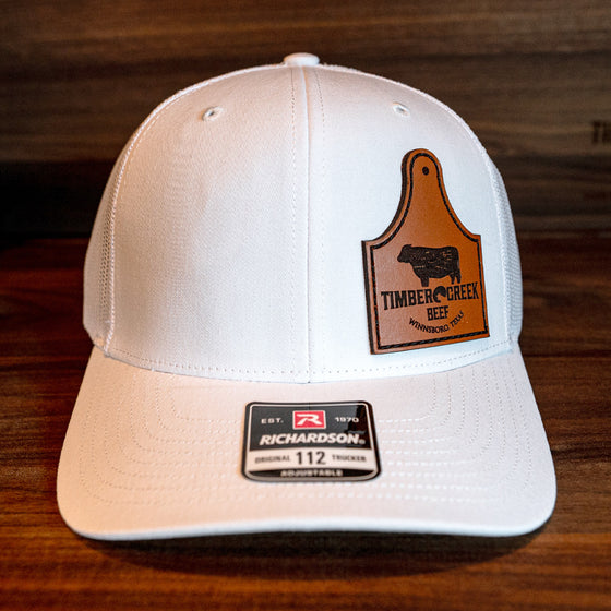 Richardson 112 Truckers Hat - White/White Leather Patch